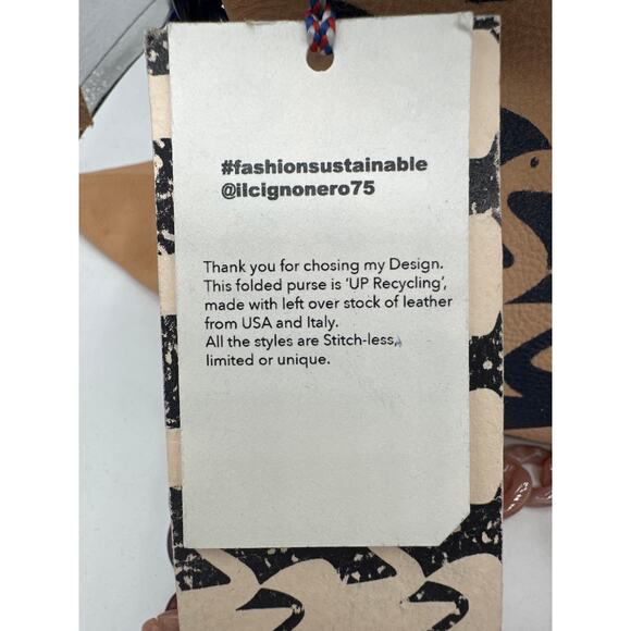 IL Cigno Nero Leather Handmade Handbag Art to Wear New with tags - Picture 9 of 9